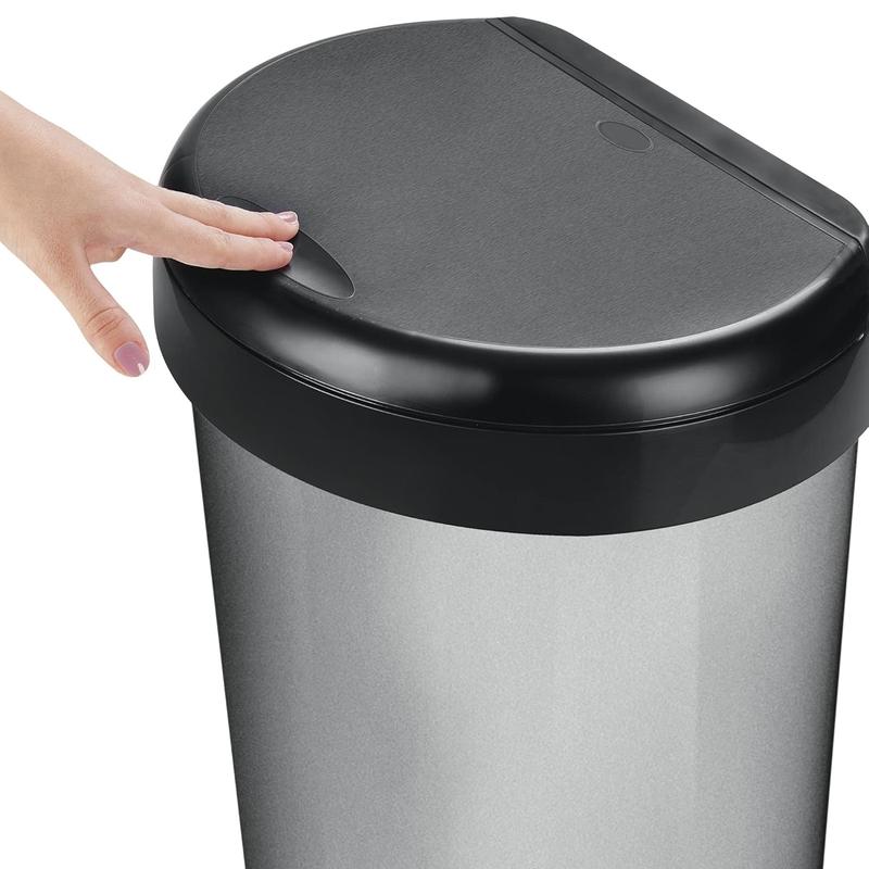42L Moda Touch Top Bin Grey - Grey Silver Bin Room Room 1