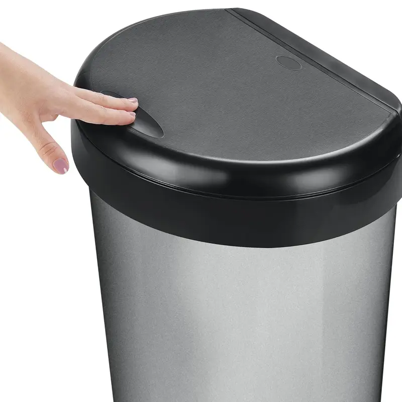 42L Moda Touch Top Bin Grey - Grey Silver Bin Room Room 1