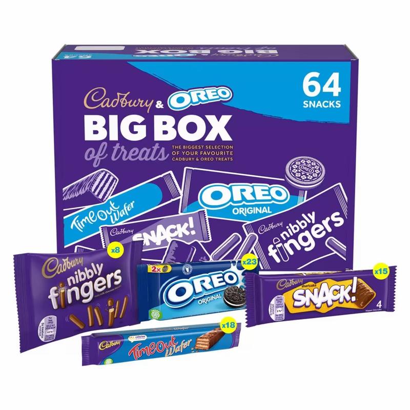 Cadburyy OREO Biscuit 64 Big Box of Treats 1.8kg, Milk Chocolate Fingers, Time Out, Snack I Sharing Big Biscuit Gift, Family Size, Party, Office Supplies, Lunch Box mixed  chocolate Sweet Sweet 1