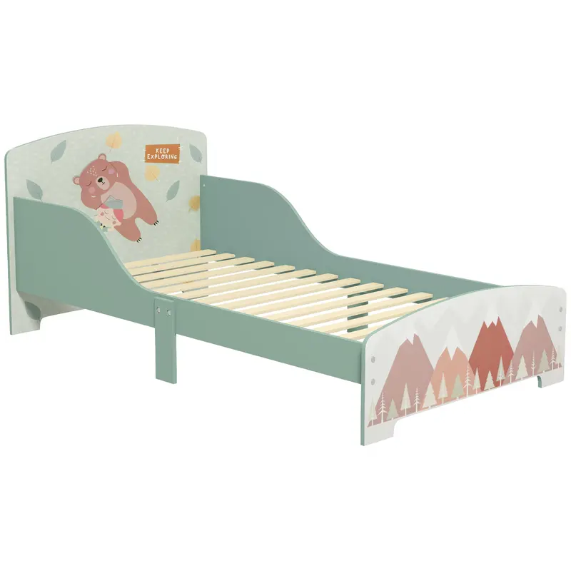 ZONEKIZ Toddler Bed Frame, Kids Bedroom Furniture for Ages 3-6 Years 0