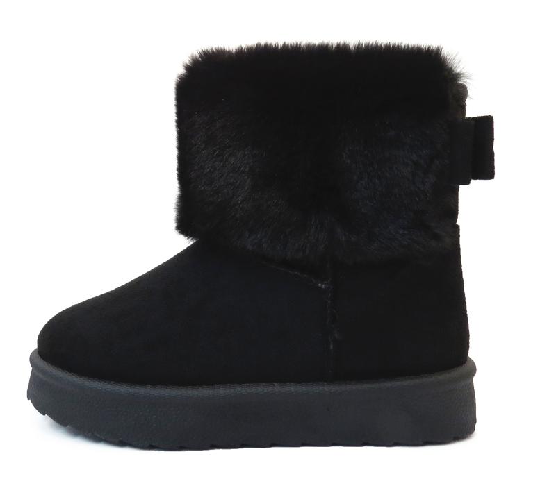 Cozy Kids' Faux Fur Lined Boots with Fluffy Collar Girls' Comfort Winter Footwear 3