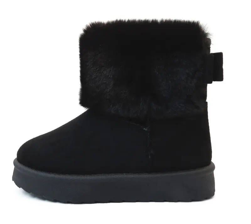Cozy Kids' Faux Fur Lined Boots with Fluffy Collar Girls' Comfort Winter Footwear 3