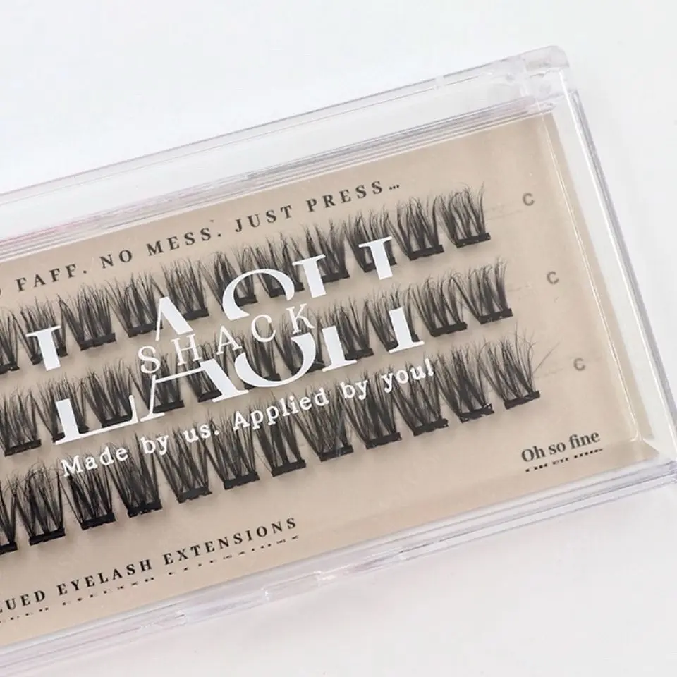 Pre glued Clusters- (please add tweezers separately) Pre glued cluster lashes. Luxury lashes by Lash shack.             Soft & fluffy. Self adhesive. Lash Extensions. DIY lashes. Eyelashes