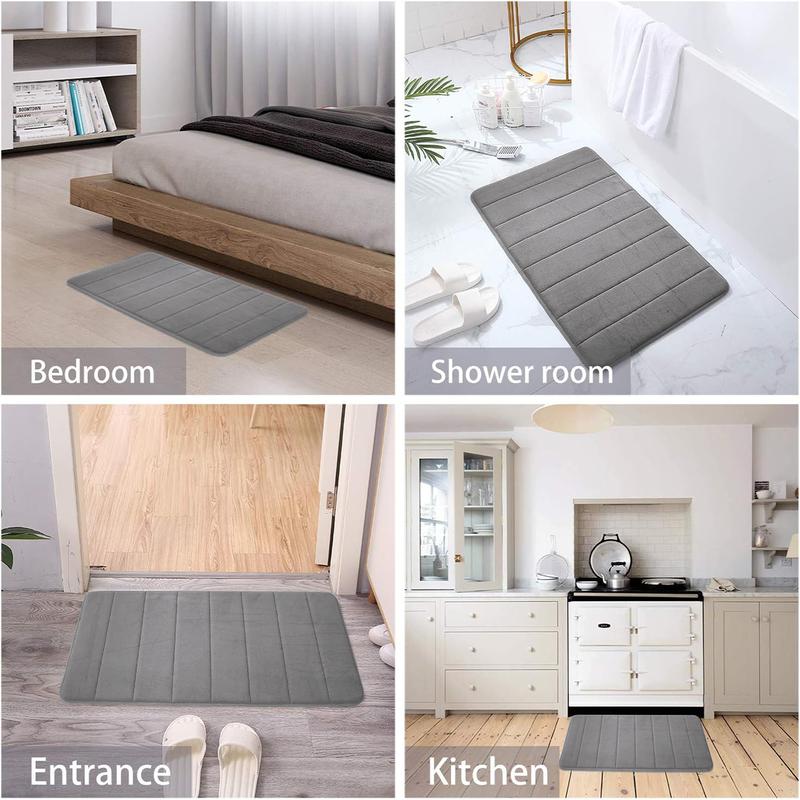 Bourn London Premium Memory Foam Bath Mat Extra Soft Non-Slip Bath Mat Ultra Soft Absorbent Bathroom Rug Shower Mat Machine Washable 1