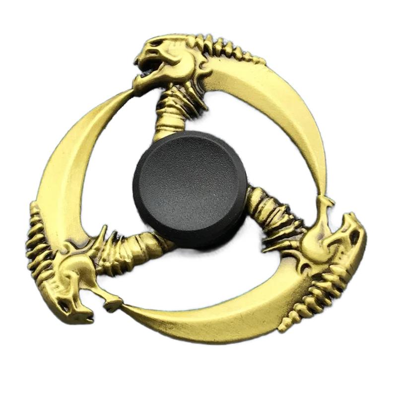 Fidget Finger Spinner Antique Brass Color Alloy Metal Hand Spinner Stress Relief Decompression Toy For Kids Adults Funny Gifts Multicoloured 5