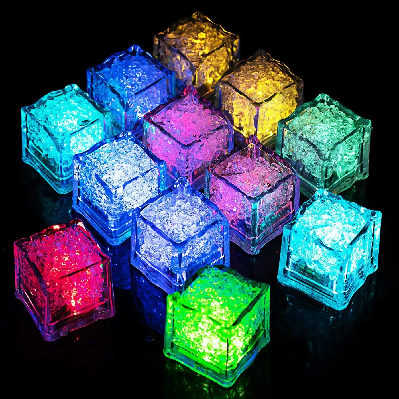 Jiosdo Kids Sensory Toys, 12PCS Led Light Up Bath Toys for Babies, Baby Light Up Toys Sensory Toys, Liquid Sensor Bath Lights for Kids, Sensory Bath Toys for Babies, Light Up Ice Cubes for Bath