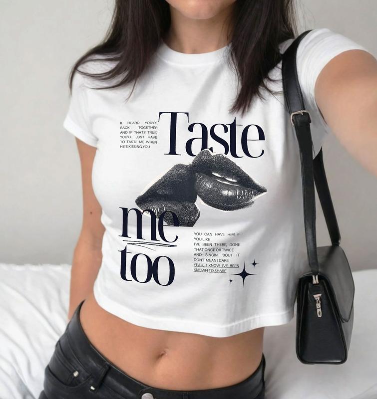 Retro Sabrina Carpenter baby tees, Sabrina Taste Music Unisex Cotton T-Shirt, Sabrina Carpenter Outfit, Sabrina Concert Merch trending top, croptop outfit, basic tops, tee shirt, baby tees 0