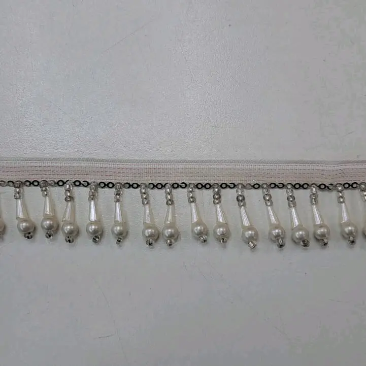 Pearl Beaded Lace 1 Meter - Perfect for Dresses and Home Decor 1