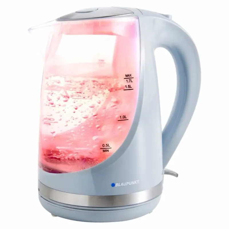 Blaupunkt Illuminating Kettle - Grey, Perfect for Your Kitchen with light changing colours blue- red gas 1