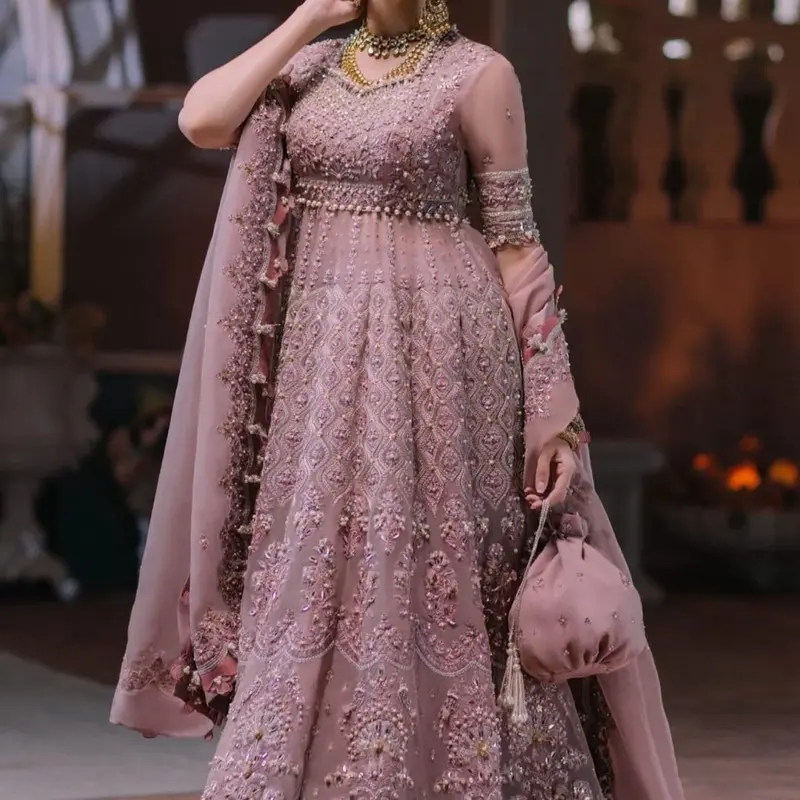 Formal Heavy Partywear Dress for Women with Elegant Net Fabric - Womenswear