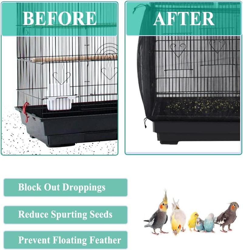Product Introduction of Extra Large Bird Cage Seed Catcher Guard Universal Birdcage Cover Nylon Mesh Net for Parrot Parakeet Macaw Lovebird African Grey 8
