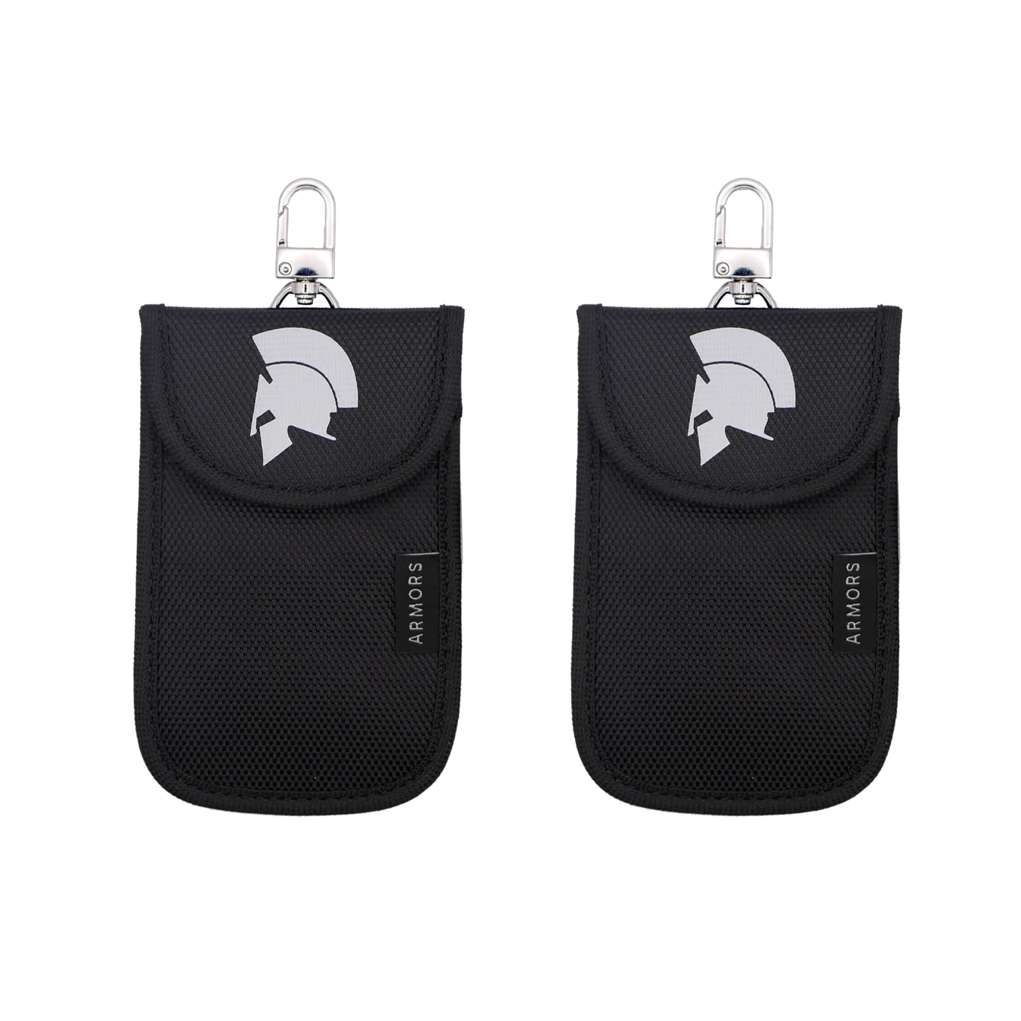 2 Pack Armors Mini Signal Blocker RFID Faraday Small Pouch Wallet Bag Case Car Key Fob Compact Black