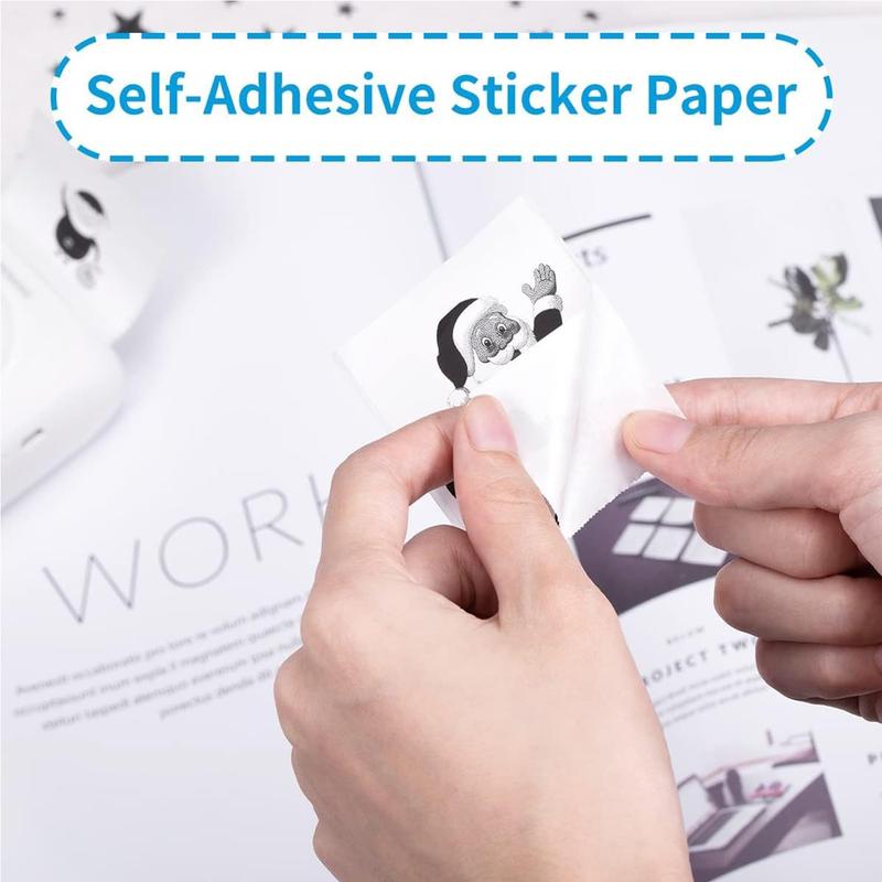Product Introduction of 【UK SELLER Delivered with in 48H】5/10 Rolls Mini Pocket Printer Sticker Paper for Bluetooth Portable Printer Peripage, Self-Adhesive Mini Printer Paper-57x25mm 8