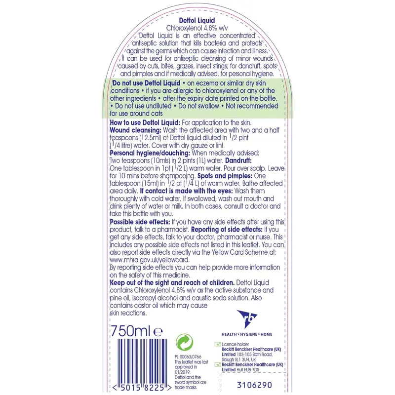 Dettol Antiseptic Liquid 750ml x3 Household 2