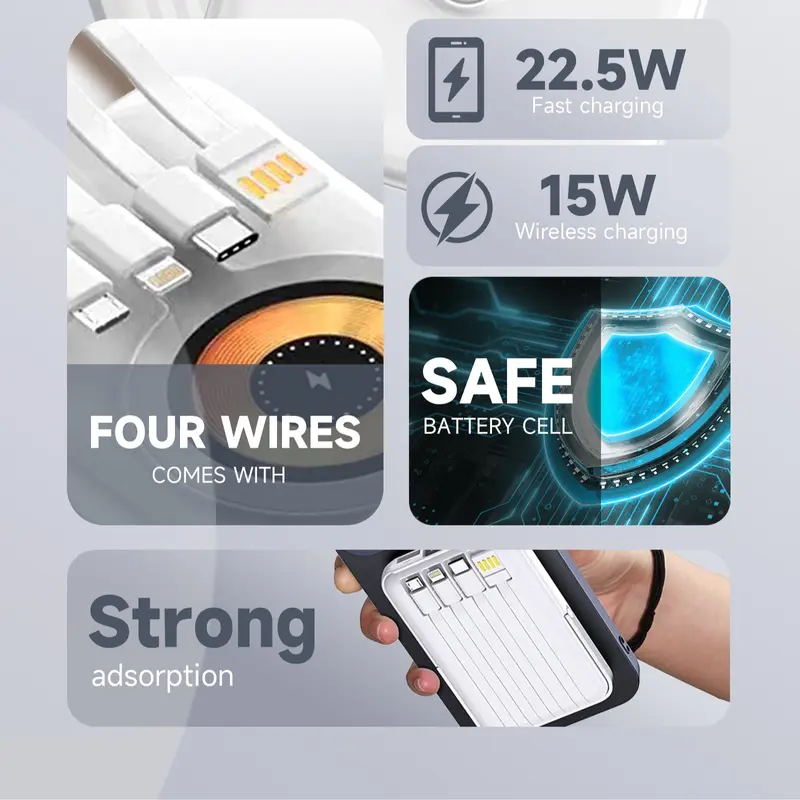 Magnetic Wireless Power Bank 10000mAh Magsafe Powerbank Fast Chargrs Phone External Battery Accessories Charging Mobile Charger Digital Portable 2