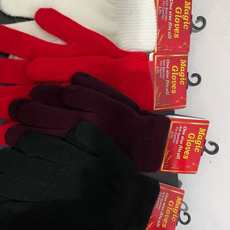 Xmas Styled Gloves Winter Black Mittens 4
