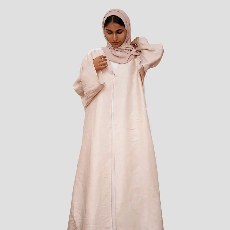 Simply Rotana Plain Long Sleeve 2pc Abaya with Shimmery Fabric & Matching Belts shimmer cloth with white shimmer inner and outside gown 1