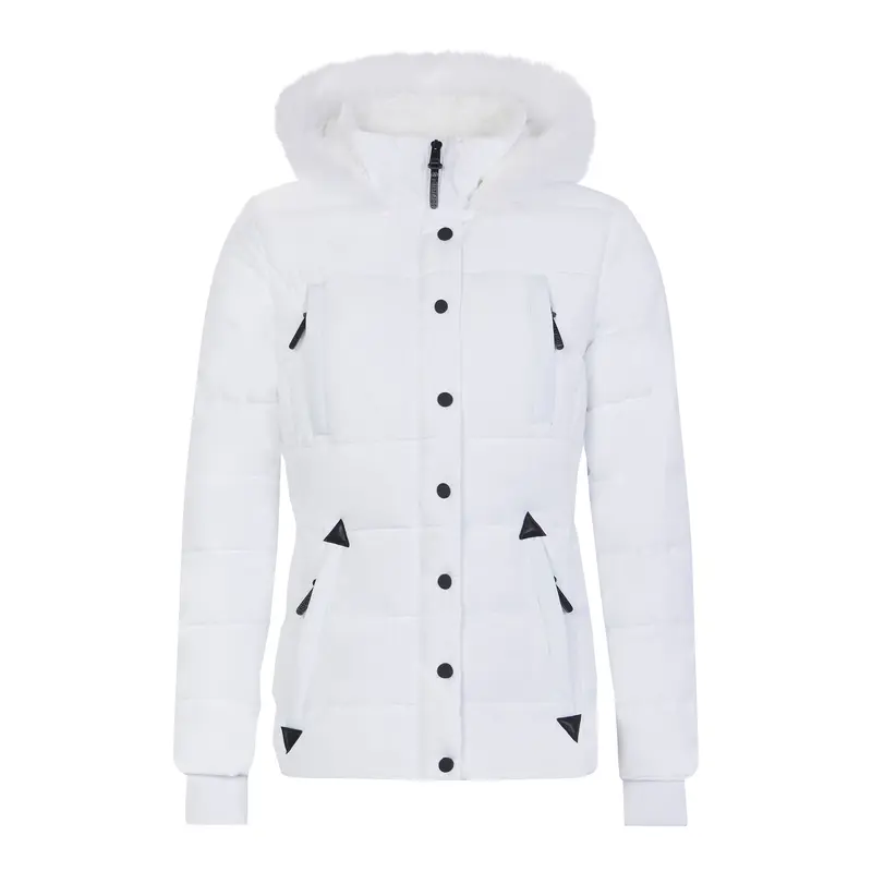 Spindle Womens Ladies Premium Quality Hooded Short Fur Parka Quilted Padded Puffer Coat | Zip Side Pockets | Luxurious Detachable Faux Fur on Hood 5