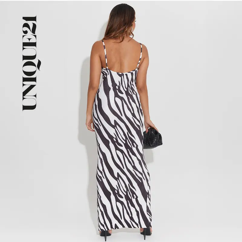 UNIQUE21 women Casual Loose Sundress Sleeveless Split Maxi Long Beach Dress 4