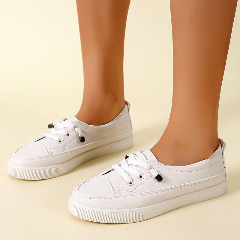 Product Introduction of Chic Slip-On Sneakers - Comfortable Low Top Design - Versatile White, Perfect for Casual Outings Walking Shoes Sports Shoes Girl Trainer Athletic Runner Training Footwear Closed Women Running 6