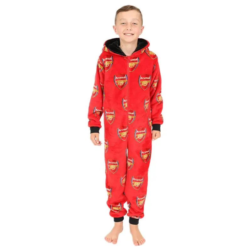 Arsenal Football Club Boys Fleece Sleepsuit Kids All in One W23 0