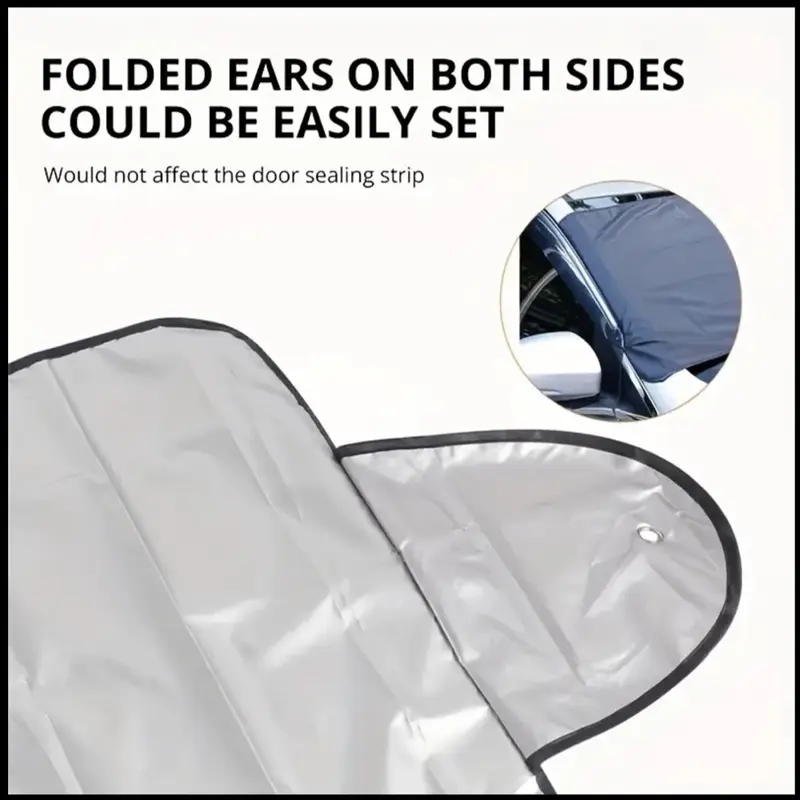 Car Windshield Cover Waterproof Sun Visor Protection Against Heavy Snow, Ice, and Frost - Compact, Portable, and Easy to Install 2