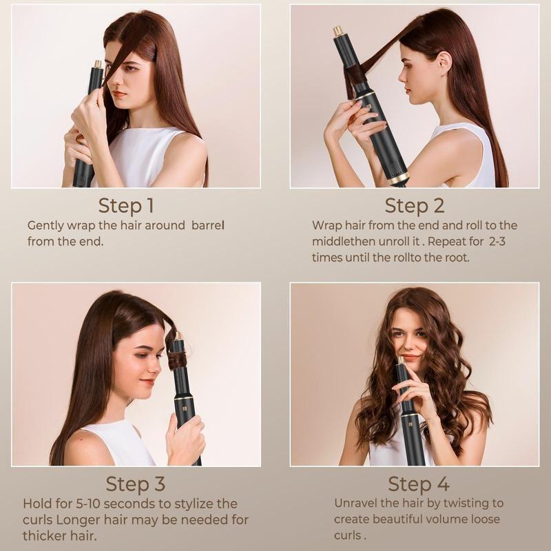 5 in 1 Multifunctional Hair Stylers, 1 Set Professional Hair Straight Curling Blow Dryer with Replacement Heads, Hair Styling Tool for Home & Salon Use, Hair Products 3