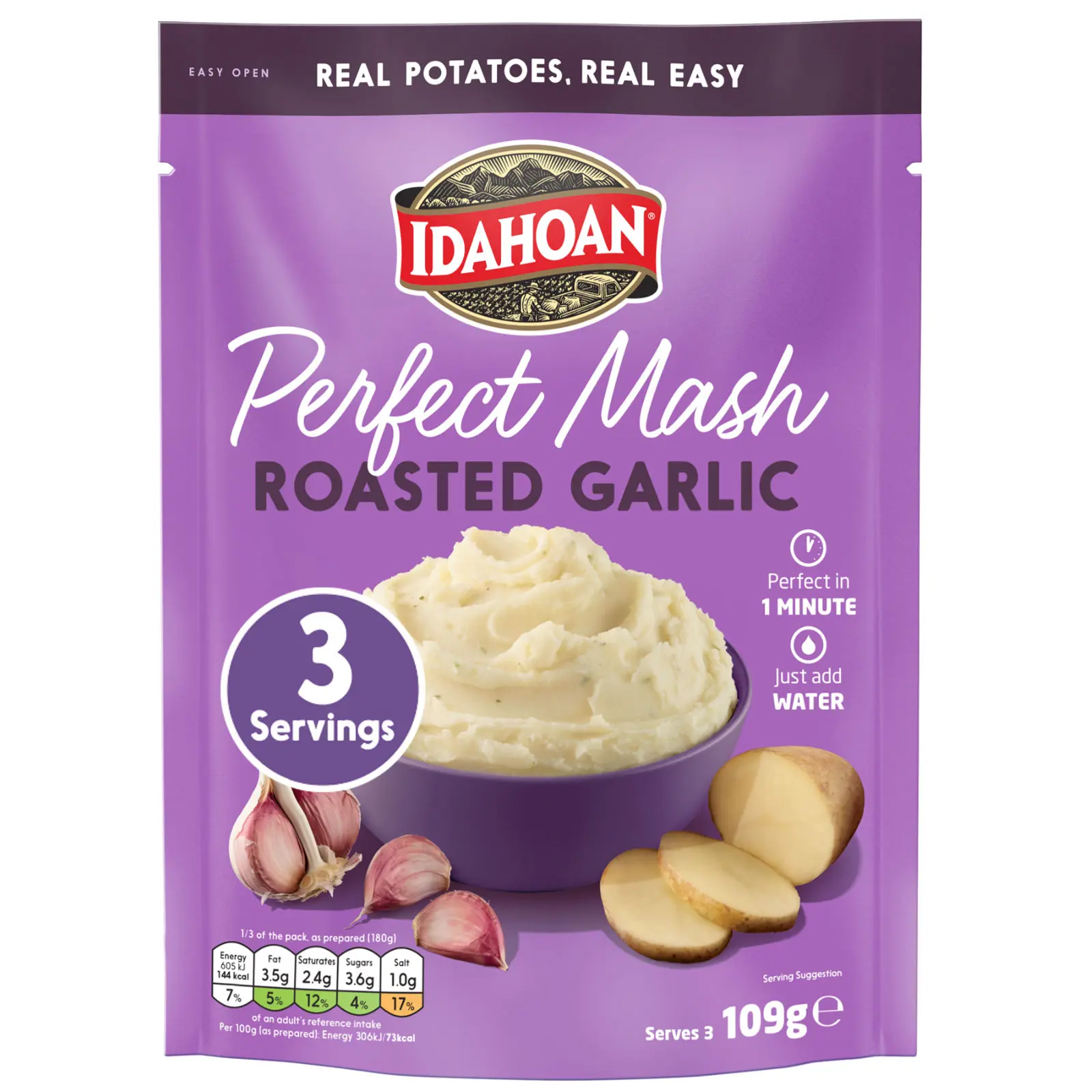 Idahoan Perfect Mash Roasted Garlic 109g Sachet