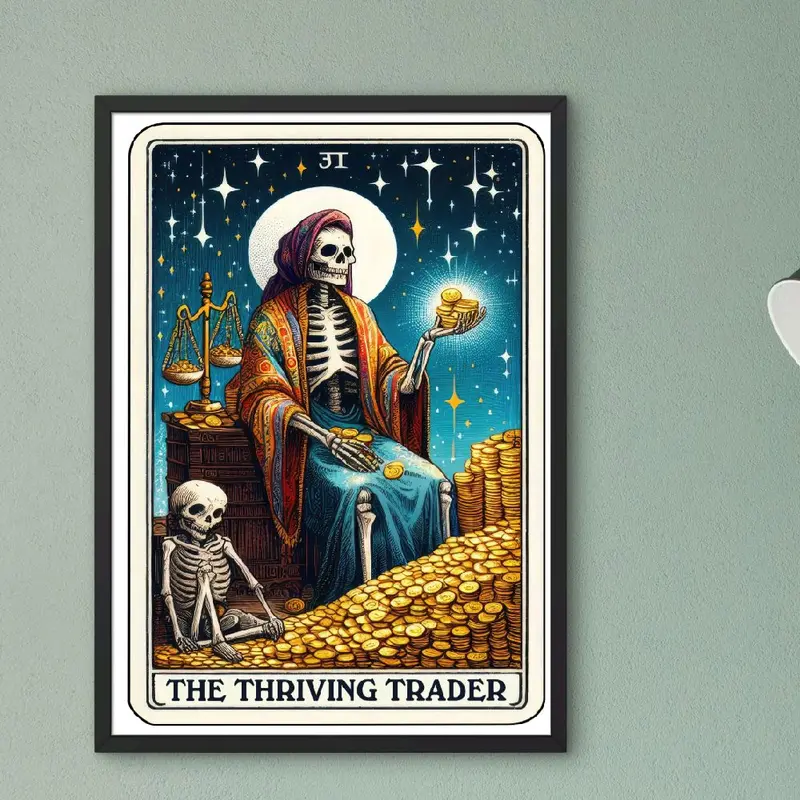 A4 Unframed Wall Print - Funny Skeleton Tarot Card - Home Decor & Wall Art - Room, Poster 2