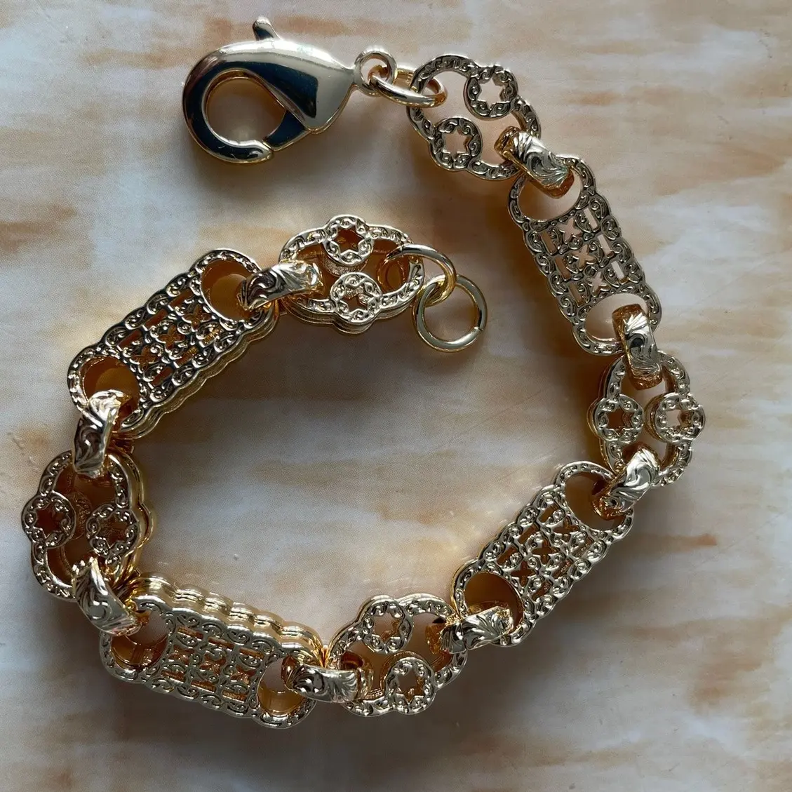 Stars and barz bracelets gold plated 9inch