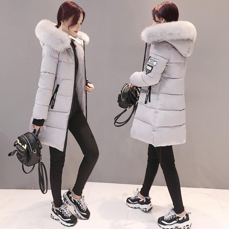 Product Introduction of New Winter Women Parka Coats Cotton Casual Fur Neckline Long Hooded Jackets Thick Warm Slim-fit Jacket Female Overcoat Clothes Womenswear Tops 3