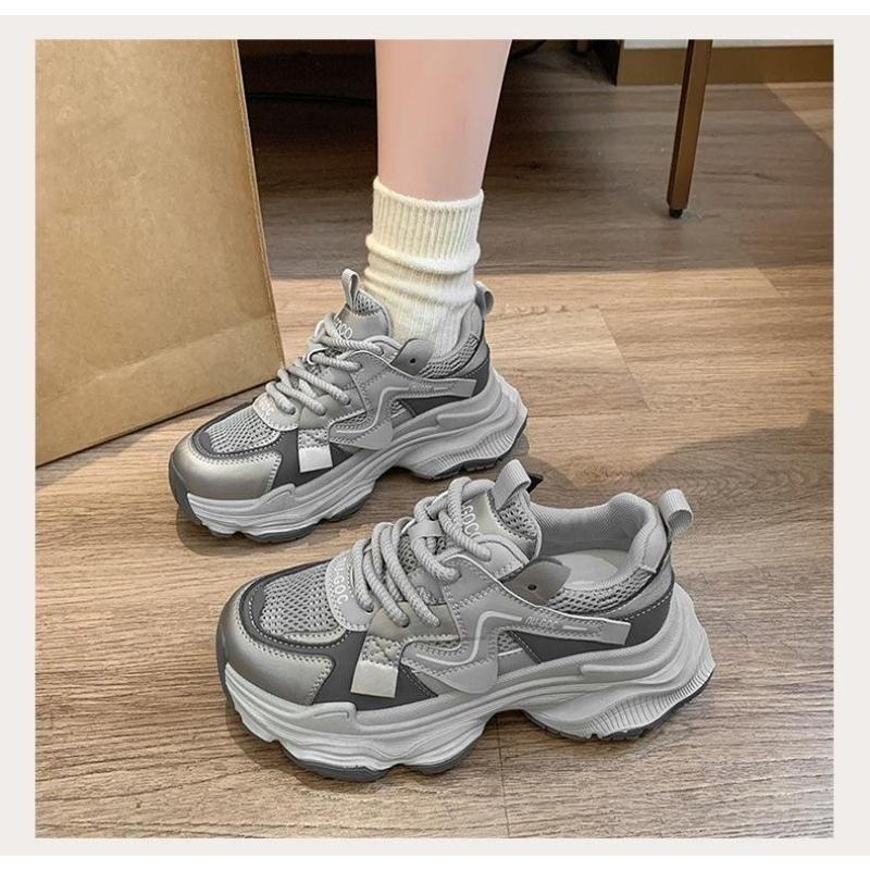 Women's shoes women's 2024 new mesh breathable running casual thick-soled heightening sports shoes Trainer Walking Shoes 6