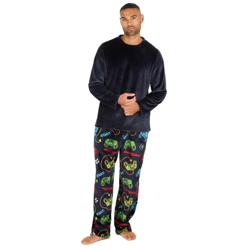 Cargo Bay Mens Polished Fleece Gaming Pyjamas Loungewear Menswear 5