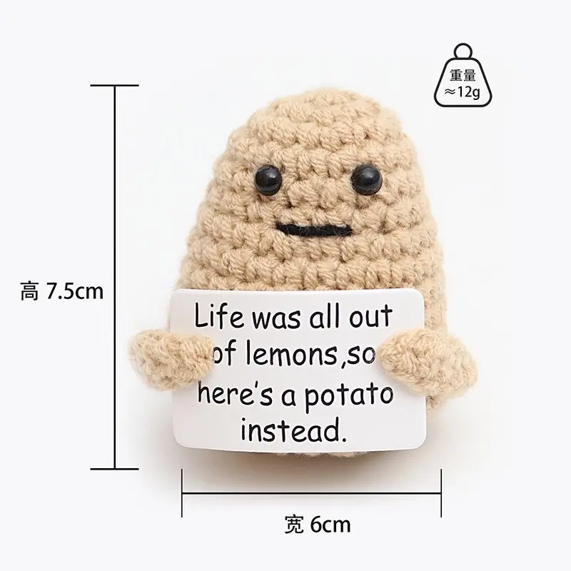 Knitted Positive Ornaments, Emotional Support Gift, Handmade Creative Crochet Dolls, Funny Mini Home, Room Decorations, Gifts for Holiday, Birthdays, Encouragement to Friends and Family, Home Parties! Ideal for Student Exams Graduation. 8