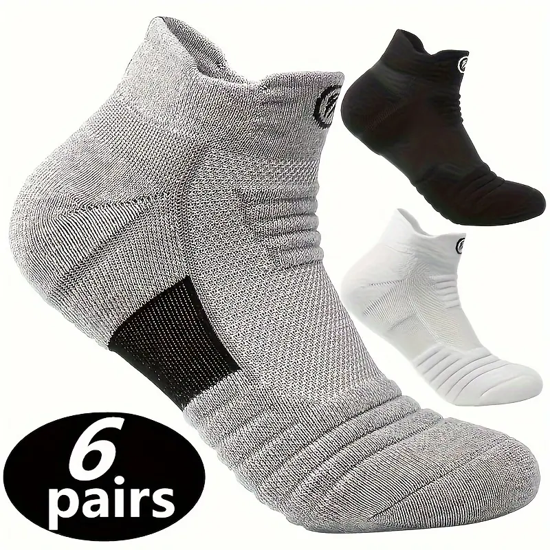6 Pairs of Unisex Athletic Socks - Ultra-Comfortable, Thick Cushioned, Non-Slip, Sweat-Wicking, Breathable, Shock-Absorbing & Moisture-Management for High-Intensity Running, Hiking & Fitness Activities 0