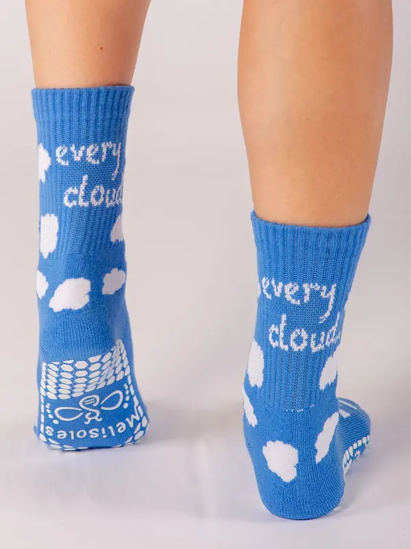 Melisoles Premium Grip Classic Crew Lexi Socks - Every Cloud 1