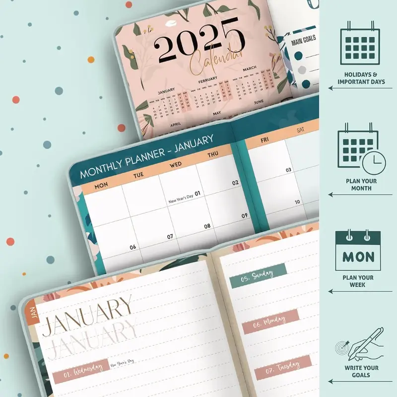2025 Premium Planner Diary for Ultimate Organization & Year-Long Productivity 5
