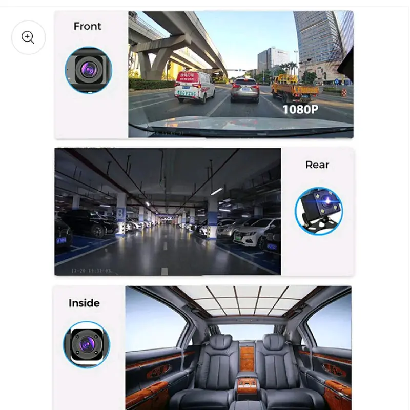Front and Rear Car Dashboard recording Camra  1080P Dual Lens Car Dash Cam Recorder G Sensor DVR Front And Rear Camera Video 7