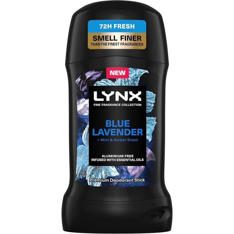 Product Introduction of Lynx Fine Fragrance Collection Blue Lavender Premium Deodorant Stick Men's Deodorant with a lavender, mint & amber fragrance for 72 hour odour protection 50 ml 7