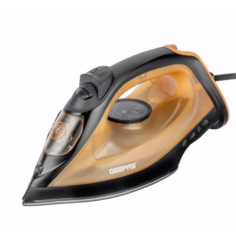 Steam Iron 1800W Non-Stick Soleplate Dry/Steam Iron Adjustable Temperature Gold 0