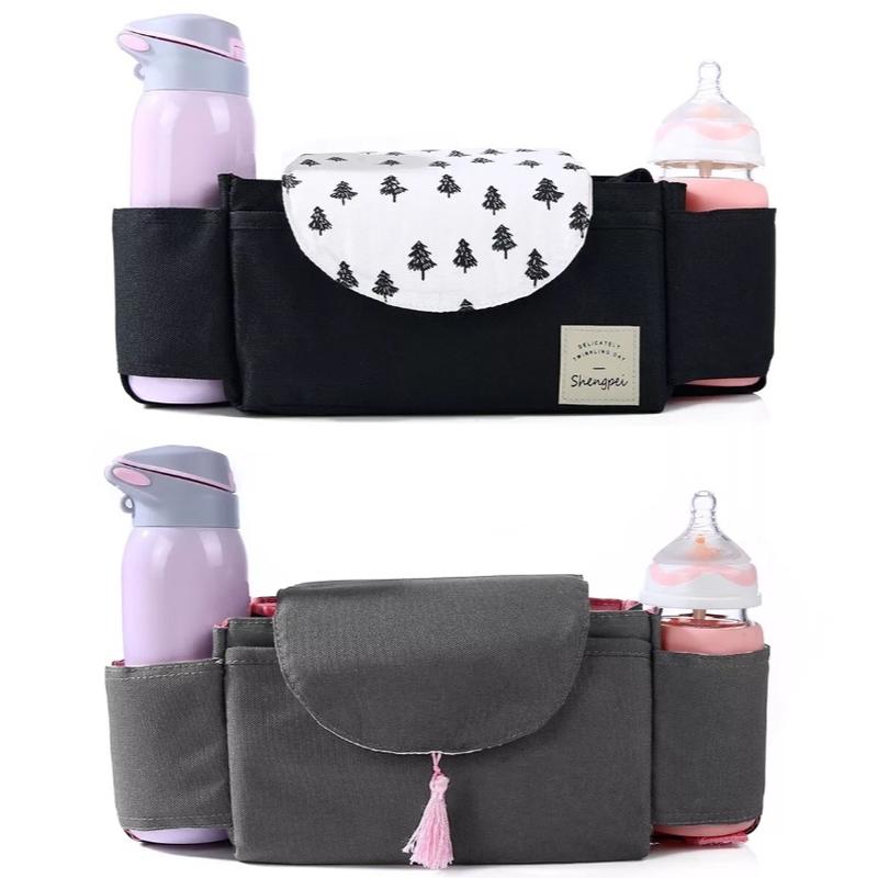 Multifunctional Pushchair Stroller Pram Organiser Bag Grey Baby Toddler 8