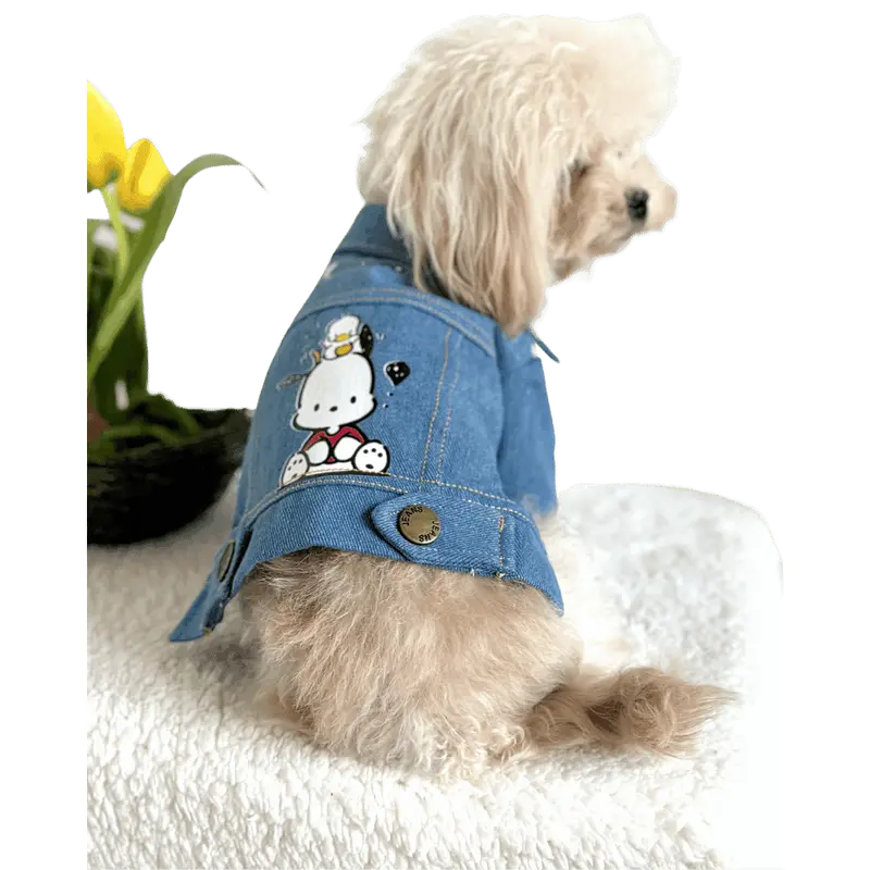 Denim 'Printed' Dog Jacket 2
