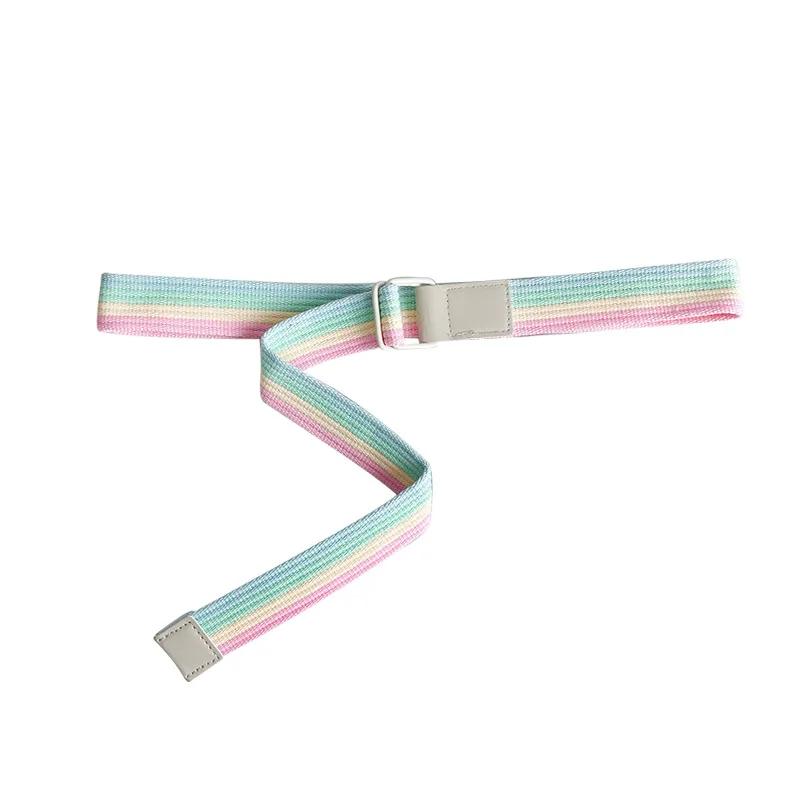 Student Canvas Belt Casual Waistband with Rainbow Nylon Belt Outdoor Girl Belts Jeans Belt Waist Strap Cute Cloth Accessories 1