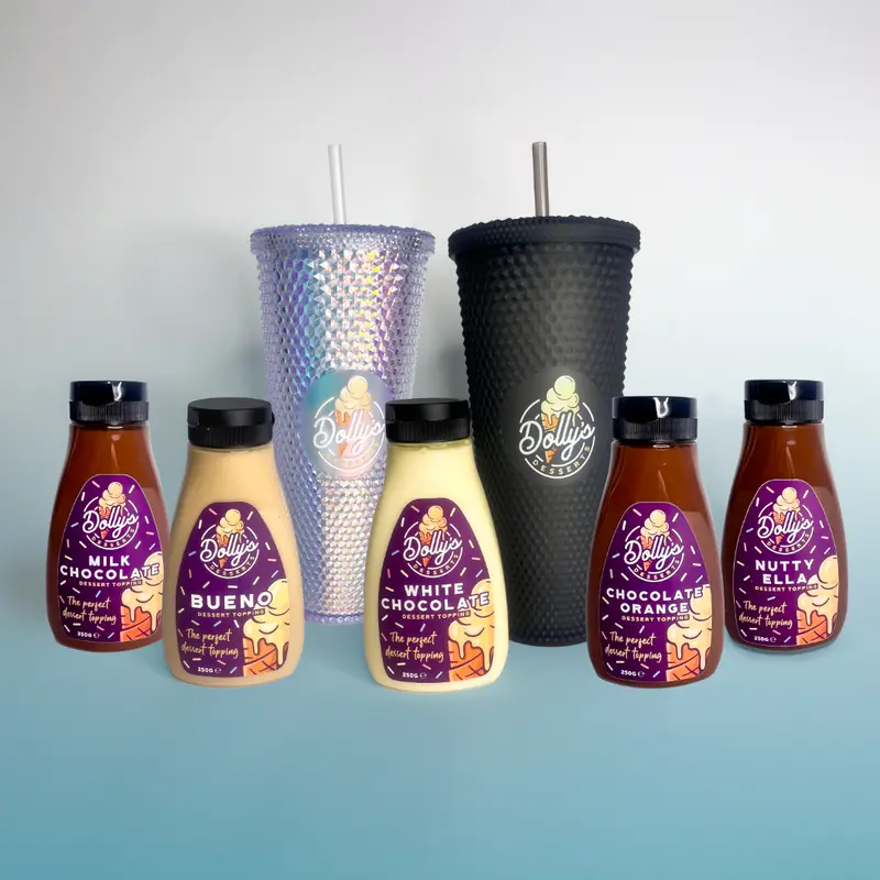 Dolly's 24oz Tumbler and Dessert Topping Bundle 0