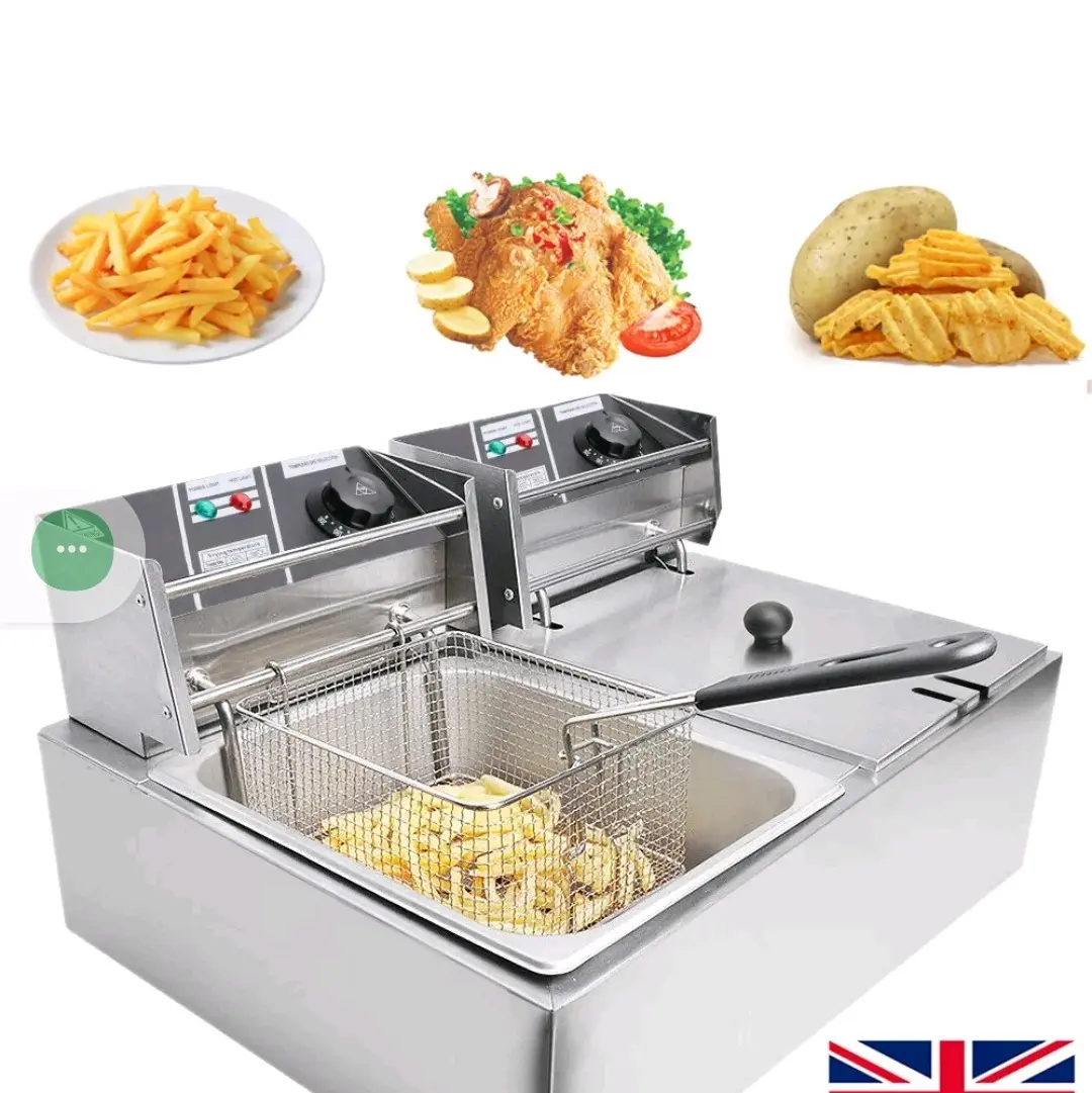 20L Commercial Electric Deep Fat Fryer Chip Single Double Tank Frying UK