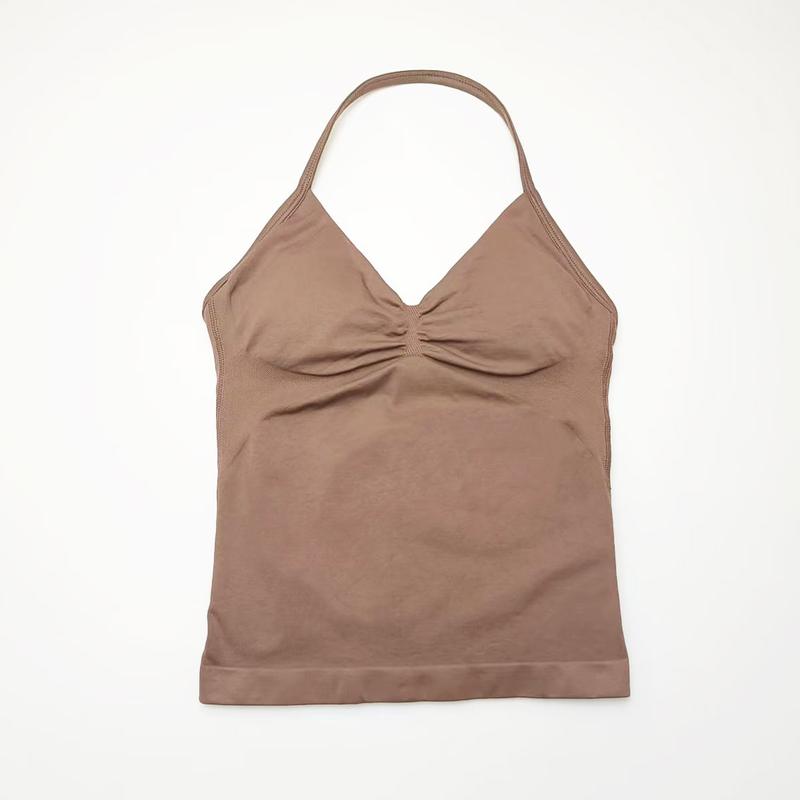 Yoga Vest Women's Fitness Tank Top Gym Beautiful Open Back Bra Running Workout Halter NCLAGEN Impact Longline Strappy Top Sports 5