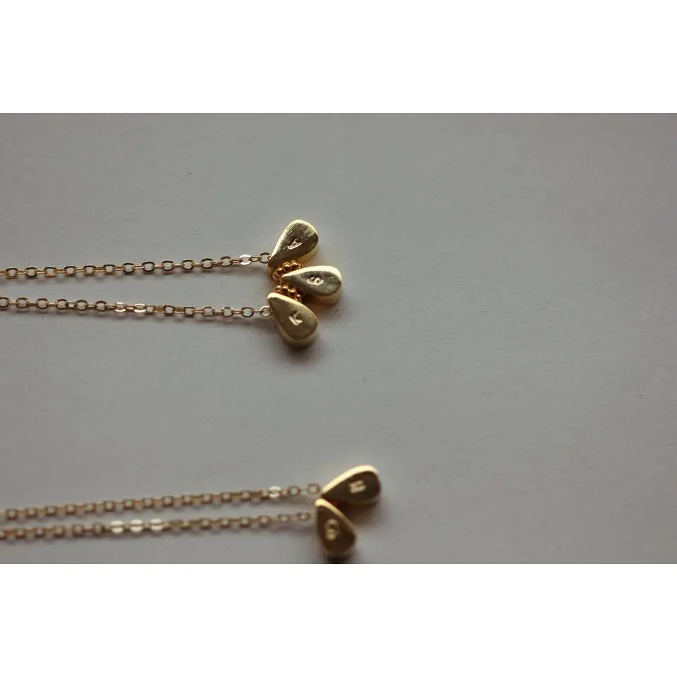 Waterproof THEA Teadrop Initial Necklace