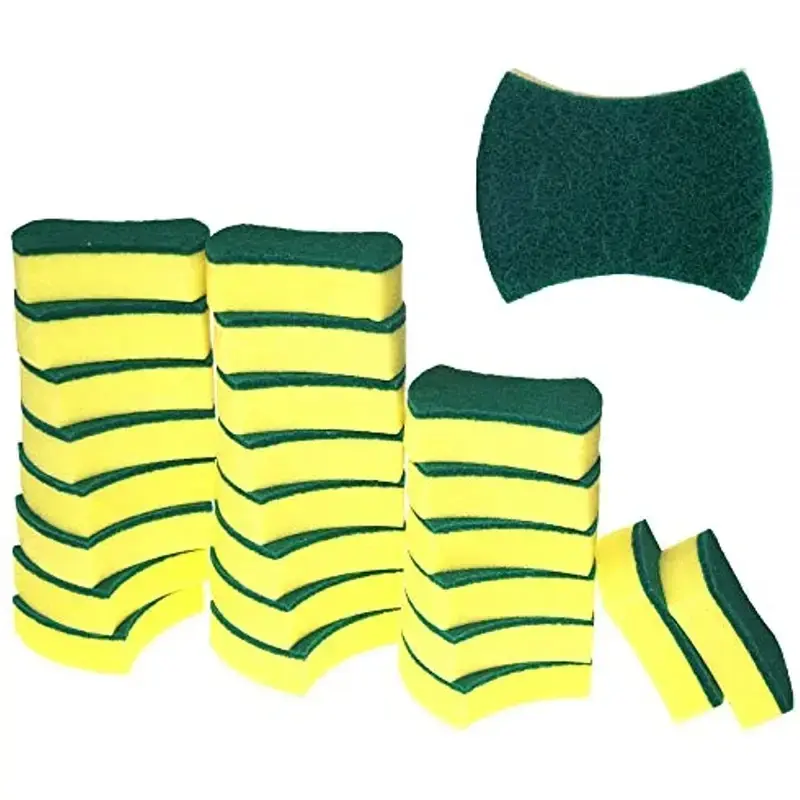 Double-sided Dishes Scrub Sponge, Kitchen Accessories Water Absorbent Dishes Sponge, Kitchen Gadgets, Kitchen Sponges for Washing Dishes, Household Bundle Cleaning Tool for Pan & Pot, Cleaning Supplies, Cleaning Bundles
