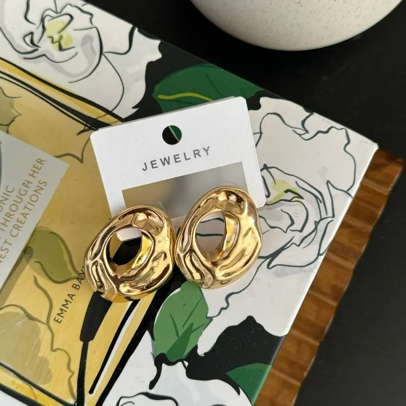 High Quality Gold Earrings - Chunky Statement Design