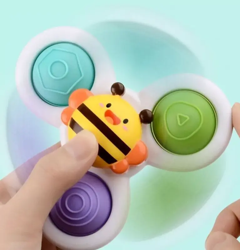 3X Baby Spinner Toys Cartoon Spinning Toys Fidget Suction Cup Bath Toy Gifts 3